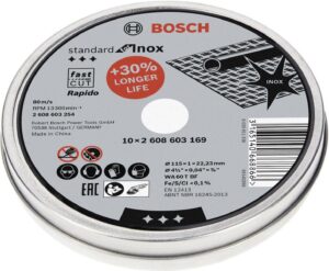 Δίσκος Κοπής Bosch 115x1 Inox Metal Standart fast Cut 10pcs 2608603254 - Image 3