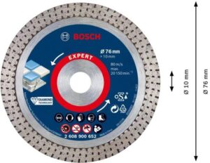 Διαμαντόδισκος Kοπής HardCeramic Bosch 76mm για GWS10.8V - GWS12V-76 2608900652 - Image 3