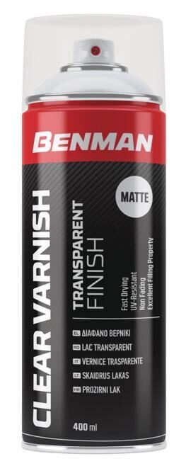 Σπρέι Βερνίκι Clear Varnish με Ματ Εφέ Διάφανο ΜΑΤ 400ml Benman 28531