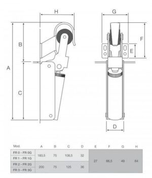 Φρένο Πόρτας Ρυθμιζόμενο 110Cm/80Kg FR 2G BRONZE Justor 0222.03 - Image 3