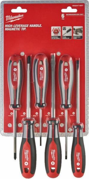 Σετ Κατσαβίδια Tri-Lobe Μαγνητικά 6τμχ. + & - Milwaukee 4932471807