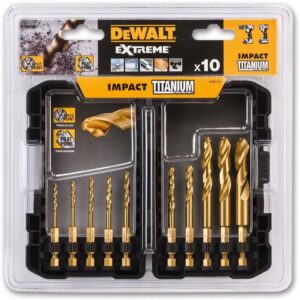 Σετ Τρυπάνια Μετάλλου HSS-Tin 10τεμ 3mm-12mm Dewalt DT50050