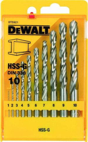 Σετ Τρυπάνια Μετάλλου HSS-G 10τμχ. Dewalt DT5921