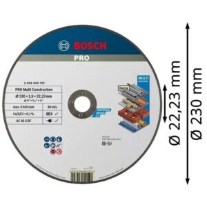 Δίσκος Kοπής 230mm x 1,9mm Multi Inox-Μετάλλου-Τούβλου-PVC-Πλακάκι Bosch 2608602767 - Image 5