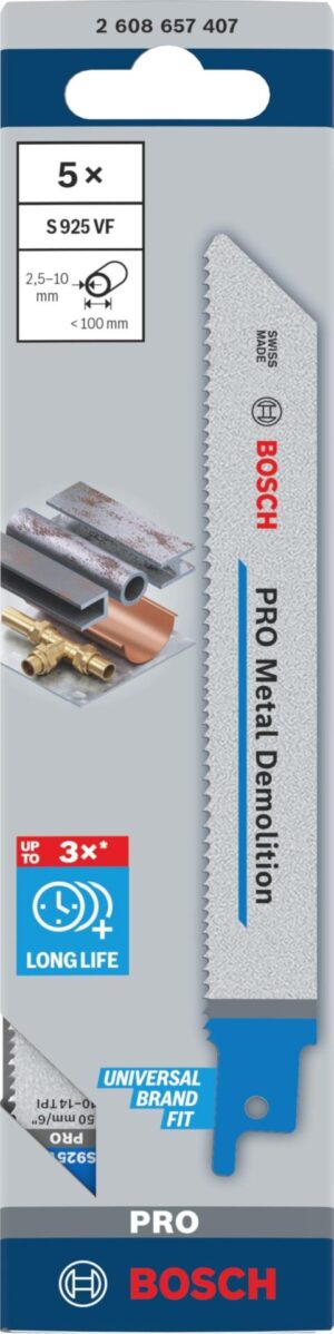 Λάμα Σπαθόσεγας S 925 VF Μετάλλου 5τμχ. Bosch 2608657407