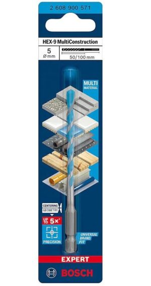 Τρυπάνι Expert HEX-9 Multi Construction 5x50x100 mm Bosch 2608900571