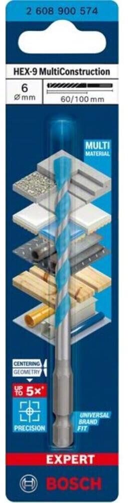 Τρυπάνι Expert HEX-9 Multi Construction 6x60x100 mm Bosch 2608900574