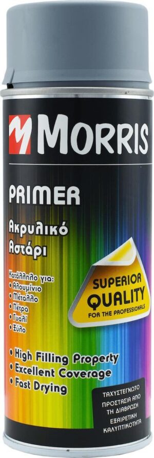 Σπρέι Ακρυλικό Αστάρι Primer Γκρι 400ml Morris Spray 28553 - Image 1