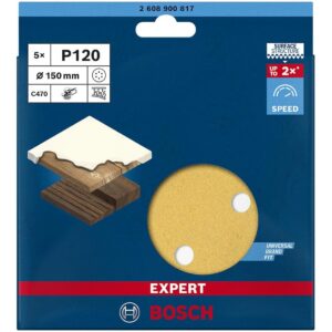 Φύλλα Έκκεντρου 150mm 5τεμ.P120 Best for Wood and Paint Expert Bosch 2608900817