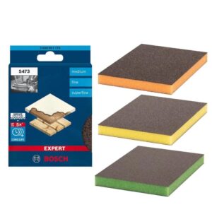 Σετ Σφουγγάρια λείανσης S473 Best for Contour 98x120x13 mm 3 pz Expert Bosch 2608901176