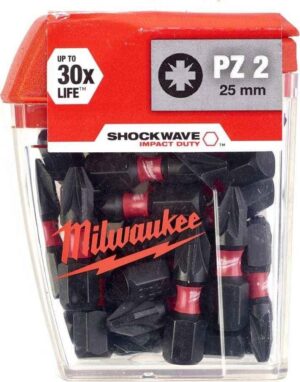 Σετ Μύτες Shockwave Pz2x25mm 25τμχ Milwaukee Impact Duty 4932430864