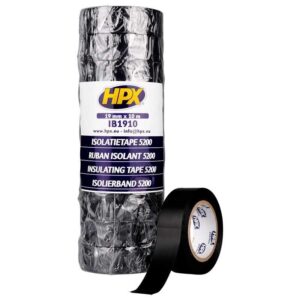 Mονωτική ταινία ηλεκτρολόγου 19mm x 10m μαύρη HPX IB1910 - Image 3