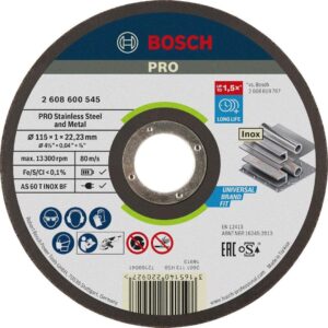 Δίσκος Κοπής Bosch 115x1 Inox Metal Pro LongLife 2608600545