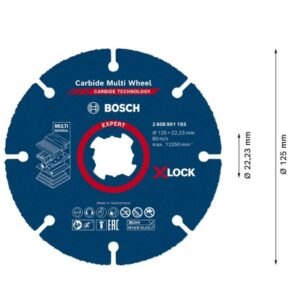 Δίσκος κοπής Carbide πολλαπλών υλικών 125mm X-LOCK Bosch 2608901193