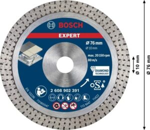 Διαμαντόδισκος Kοπής EXPERT Hard Ceramic 76 mm Diamond 76x1.5x10mm Bosch 76mm 2608902391