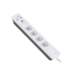 Πολύπριζο με Προστασία 4 Θέσεων + 2 x USB 1.5m Bulle 607048