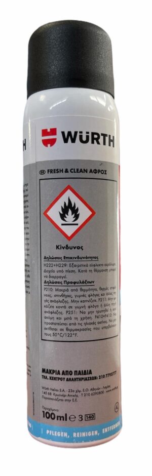 Σπρέι A/C FRESH & CLEAN αφρός 100ml WURTH 0893764115 - Image 3