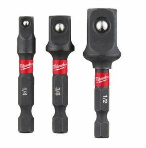 Σετ Αντάπτορες HEX 3τμχ 1/4 εξάγωνο σε 1/4-3/8-1/2 καρέ τετράγωνο Milwaukee 4932479228