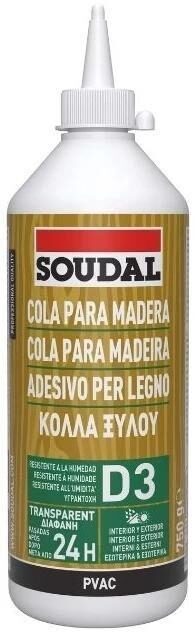 Κόλλα ξύλου D3 750gr Soudal 117842