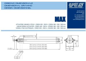 Μοτέρ εμβόλου ηλεκτρικό με βάση ασημί 220V-350Nm-500mm made in ITALY UCS MAX 40614P - Image 4