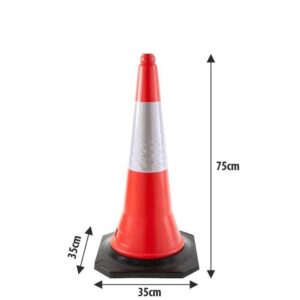 Κώνος σήμανσης πλαστικός ύψους 75cm από PE με μαύρη βάση KDH-PE-2 707075 - Image 3