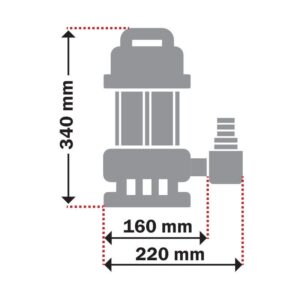 Υποβρύχια Αντλία Ομβρίων-Ακαθάρτων 900W Kraft 43525 - Image 3
