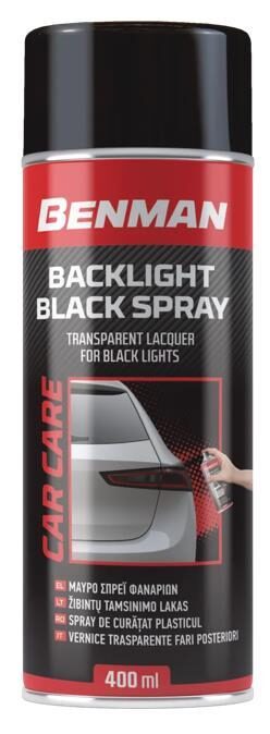 Σπρέι Βαφής Φαναριών Αυτοκινήτων BackLight Μαύρο 400ml Benman 35392