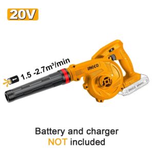 Φυσητήρας Μπαταρίας 20V Li-Ion SOLO 2 θέσεων Ingco CABLI20018E