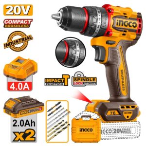 Κρουστικό Δραπανοκατσάβιδο Compact Μπαταρίας 20V Li-Ion 76Nm Ingco CIDLI207686E - Image 1