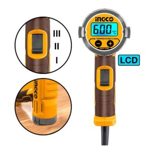 Πιστόλι Θερμού Αέρα 2000W +Εργαλεία Χειρός +Βαλίτσα Ingco HG200058E - Image 3