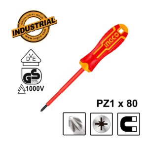 Κατσαβίδι Ηλεκτρολόγου Σταυρού PZ1x80mm Ingco HISD81PZ180