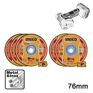 Δίσκοι Κοπής & Λείανσης Σιδήρου 76mm Σετ 5 τεμ. Ingco MCD303768