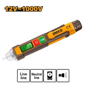 Ανέπαφο Δοκιμαστικό Τάσης AC 12-1000V/ Φακός led / Οθόνη led Ingco VD210003