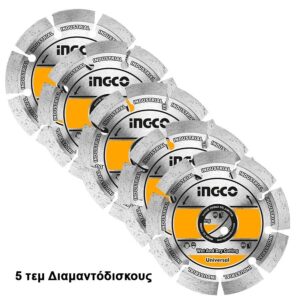 Ηλεκτρική Φρέζα - Καναλοποιός Τοίχων Υγρής - Ξηράς Κοπής 3000W Ingco WLC30001 - Image 2